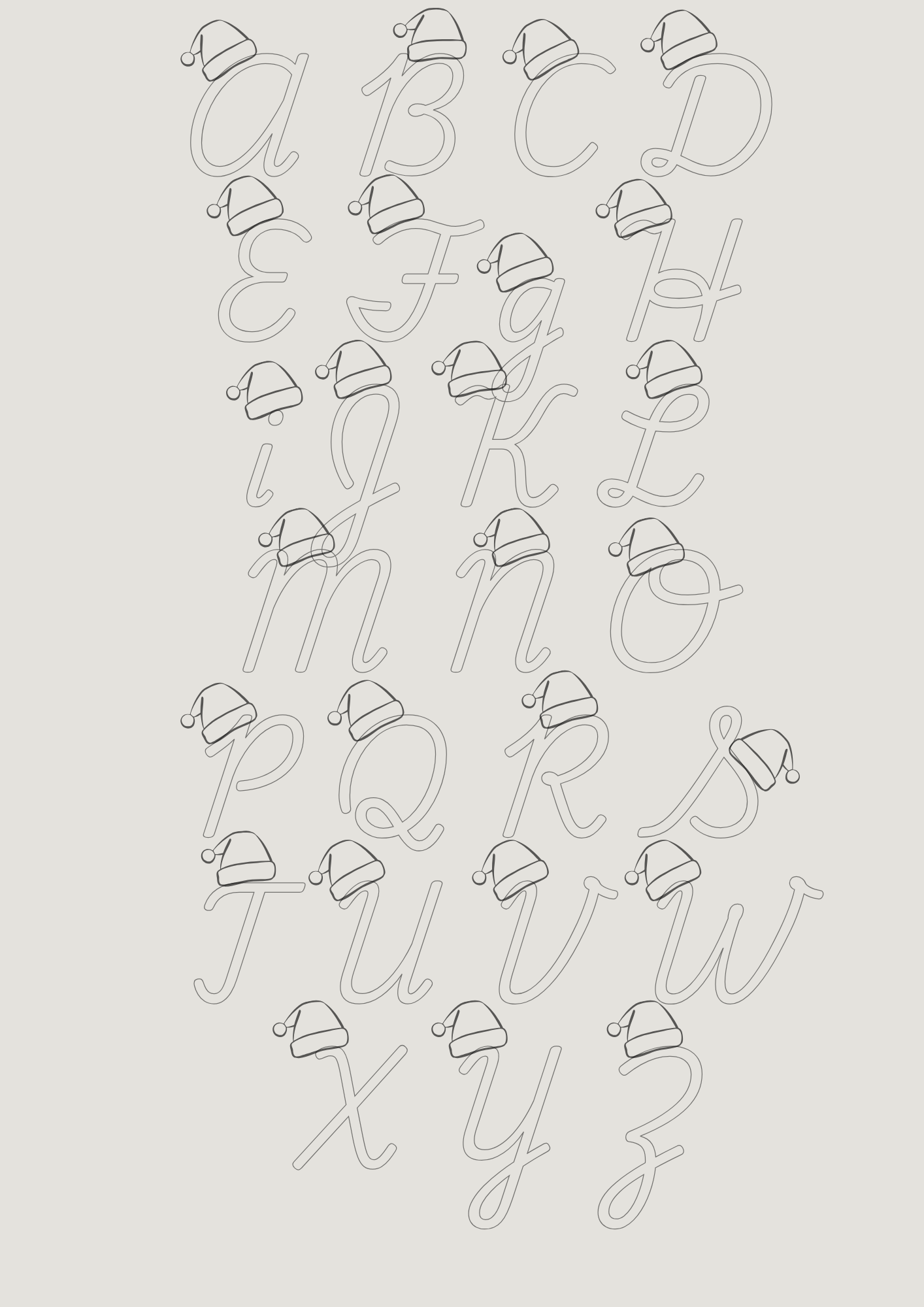 Skabelon - Bogstab med nissehue