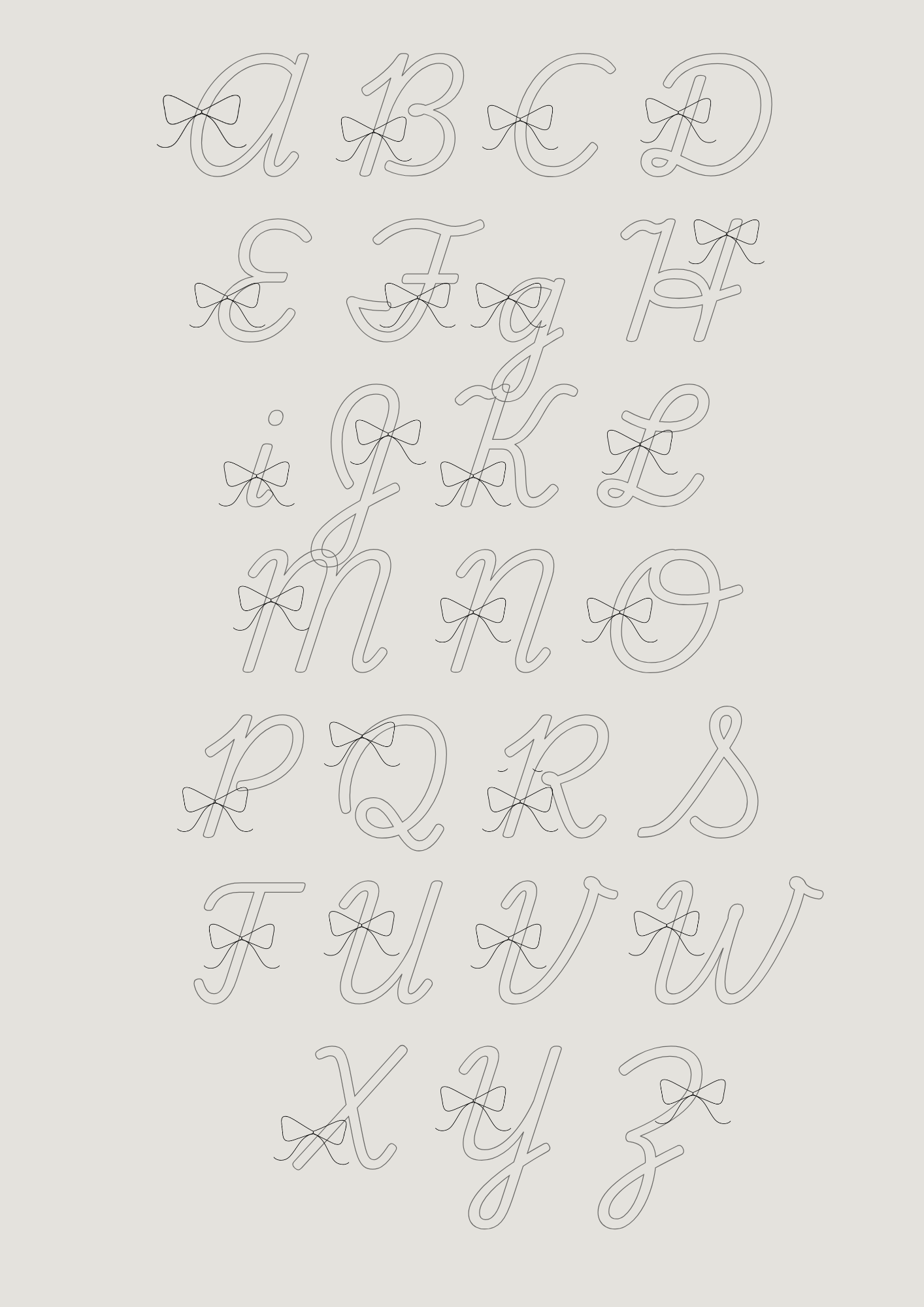 Skabelon - Bogstav med julesløjfe