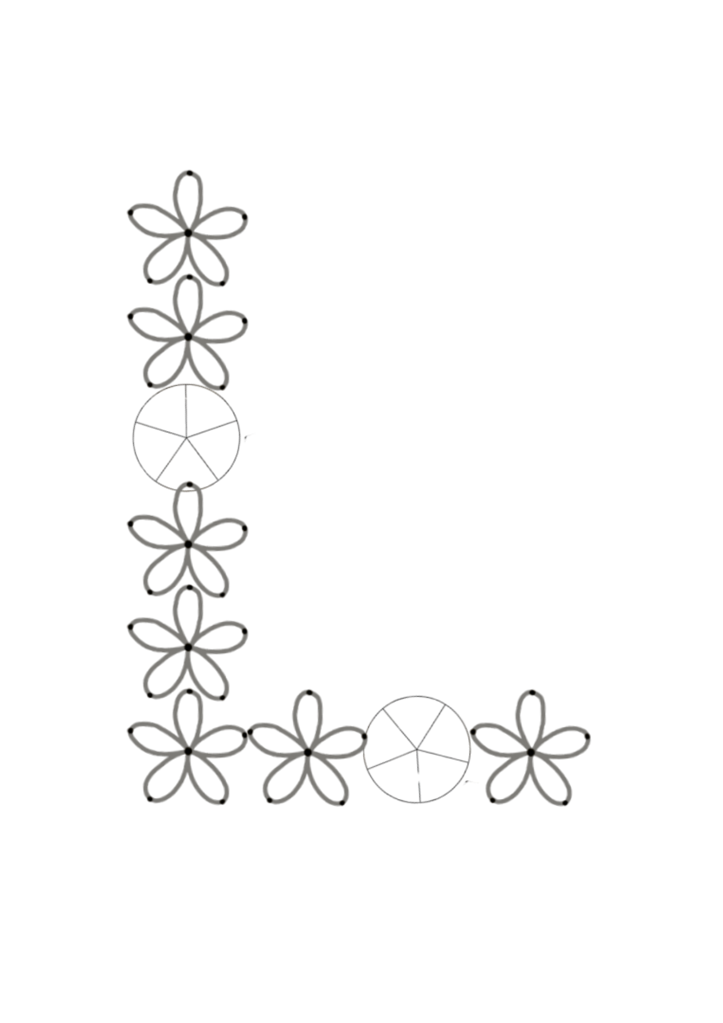 Blomster bogstav skabelon