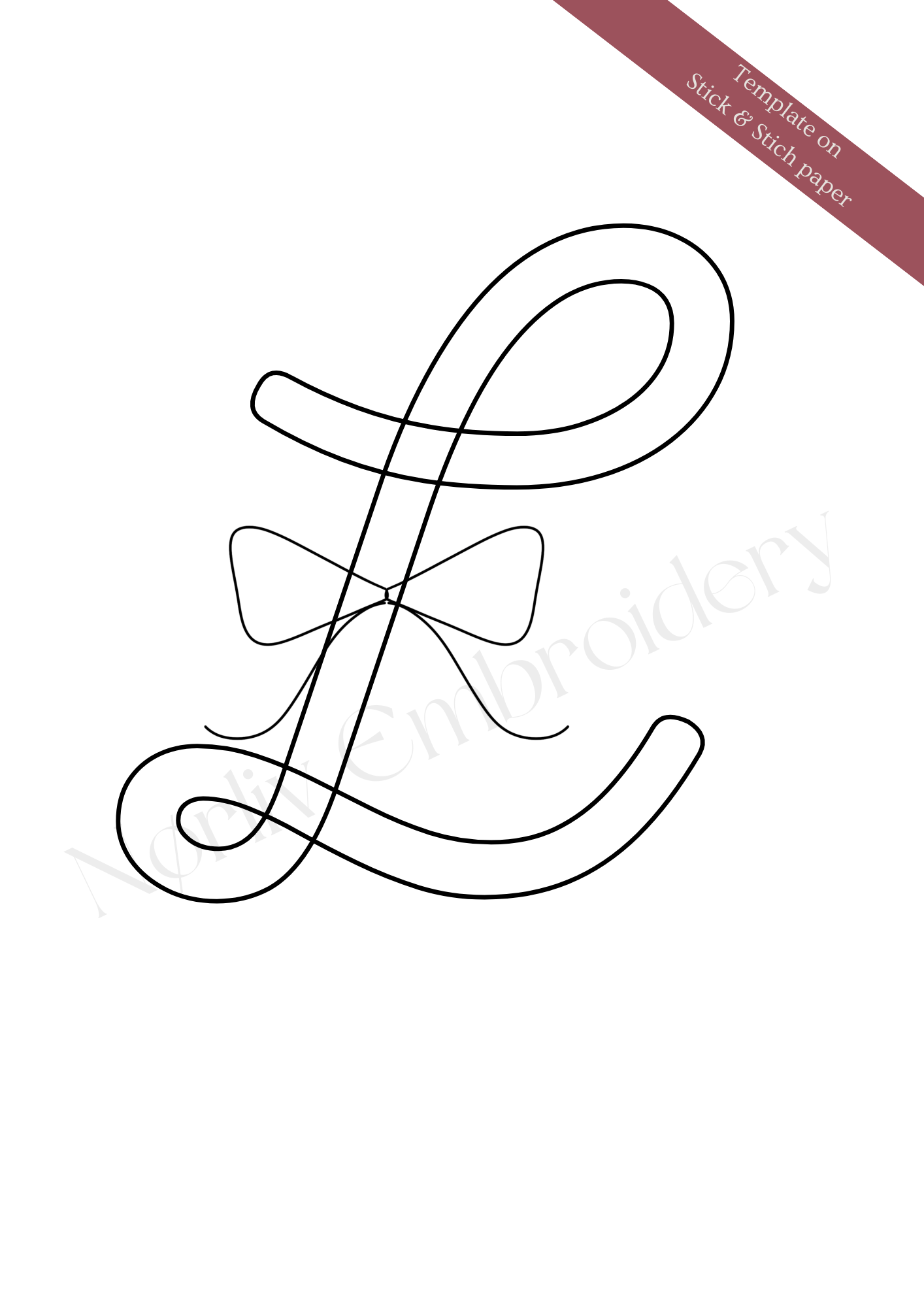 Skabelon - Bogstav med julesløjfe