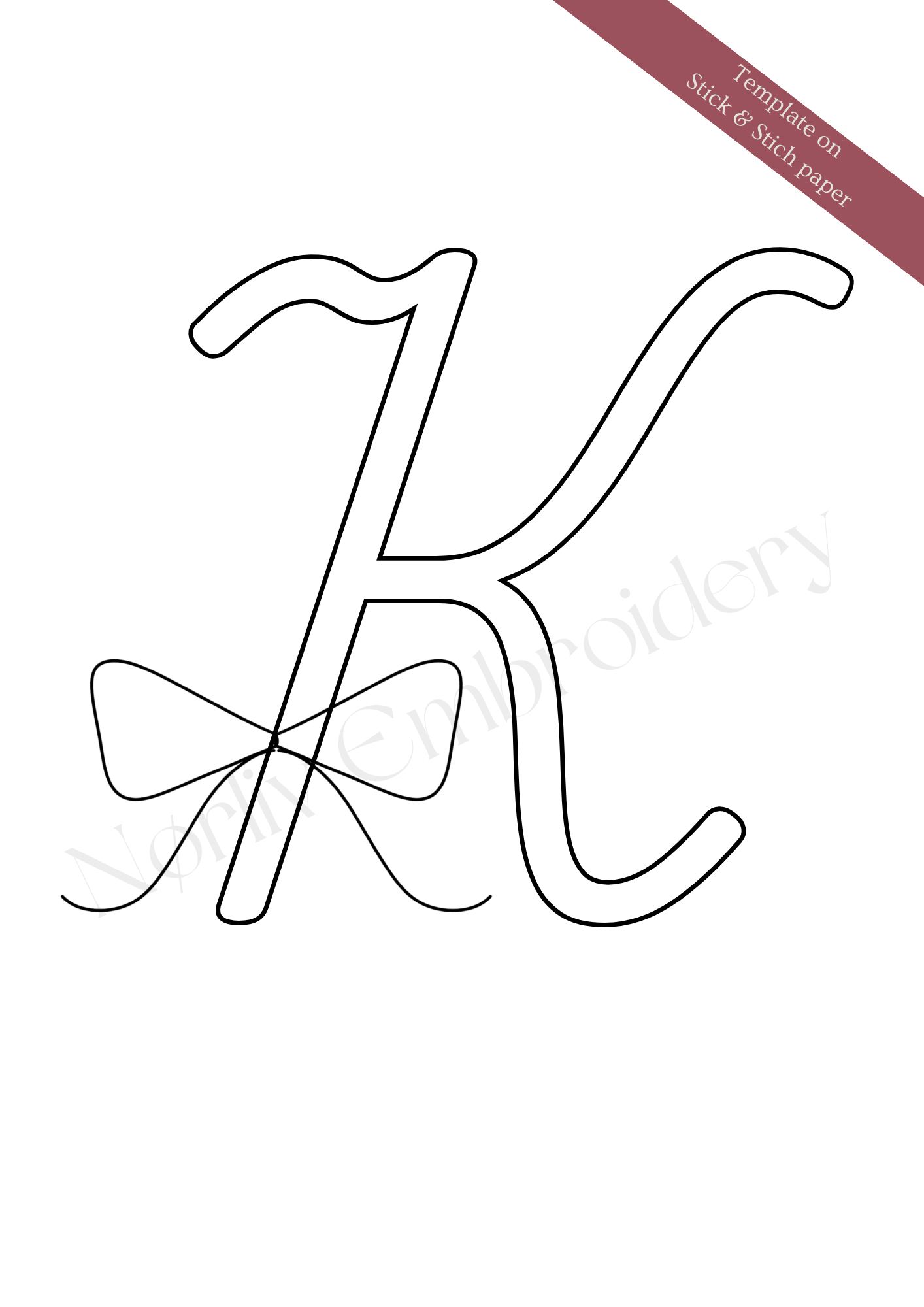 Skabelon - Bogstav med julesløjfe