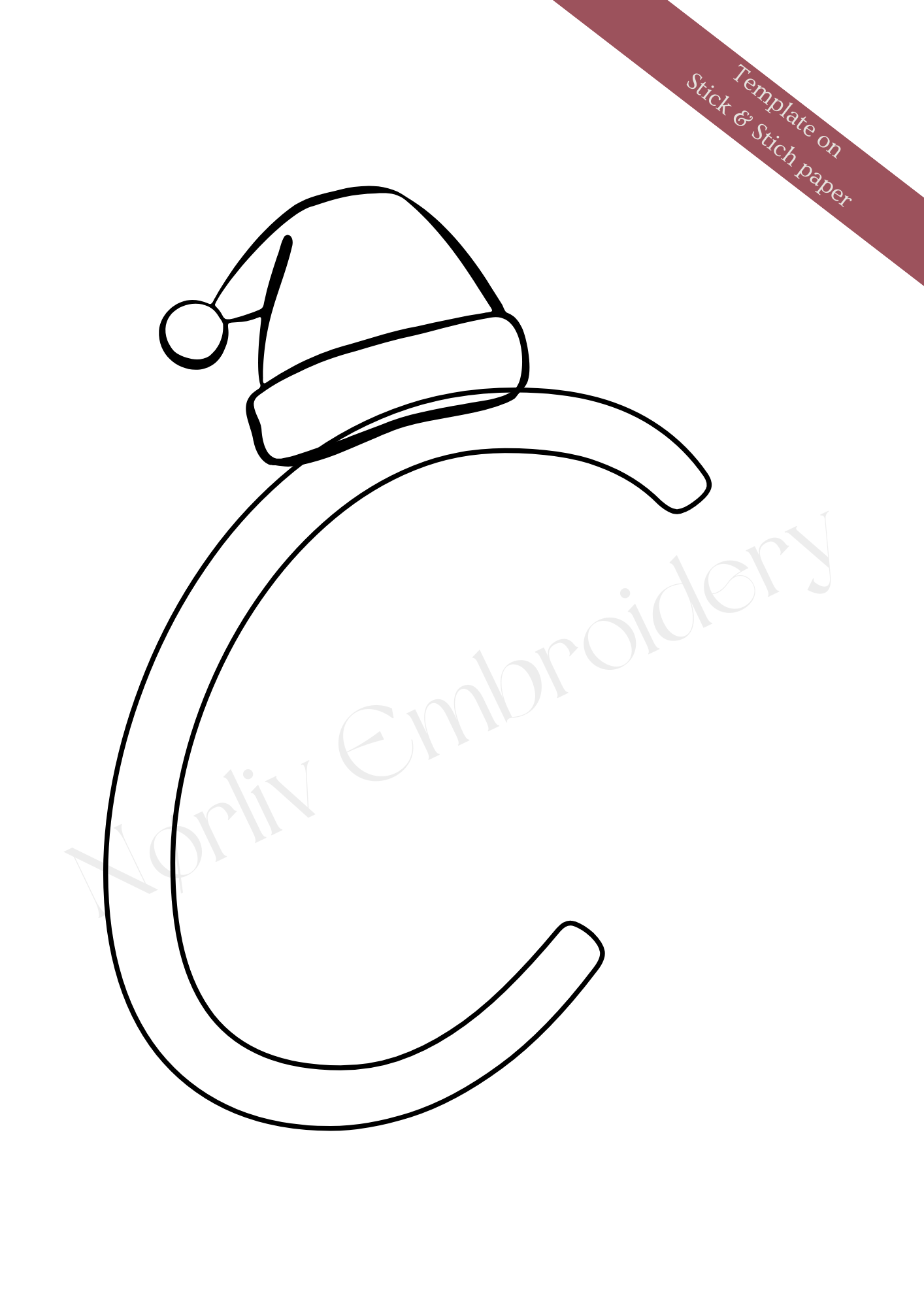 Skabelon - Bogstab med nissehue