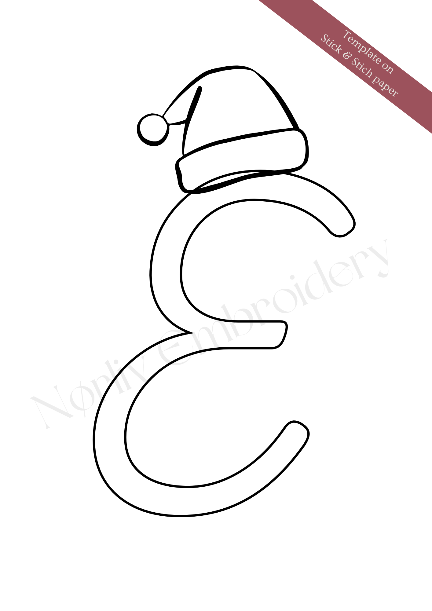 Skabelon - Bogstab med nissehue